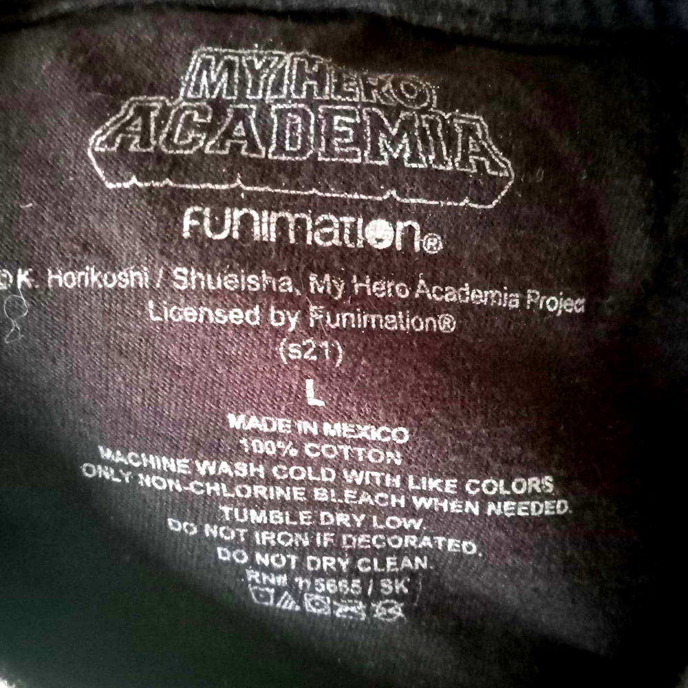 My Hero Academia Funimation anime black, short sleeve tee shirt, L - Picture 4 of 4